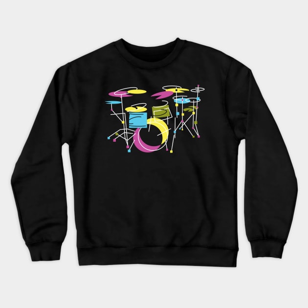 Modern Abstract Drums Artistic Style Crewneck Sweatshirt by jazzworldquest